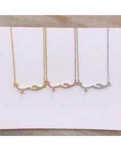 Casual Solid Color Titanium Steel Plating Inlay Rhinestones Necklace