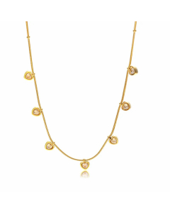 Sweet Simple Style Heart Shape Stainless Steel Inlay Zircon Necklace