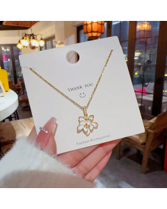 Sweet Flower Titanium Steel Enamel Pendant Necklace