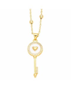Colorza Simple Style Dragonfly Key Cross Copper Zircon Inlaid Necklace