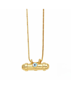 Colorza Retro Devil's Eye Love Copper Plating Necklace