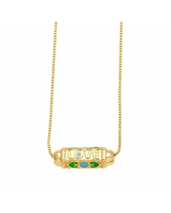 Colorza Retro Devil's Eye Love Copper Plating Necklace