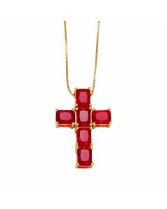Wholesale Stainless Steel Necklace Cross Inlaid Zircon Pendant Necklace
