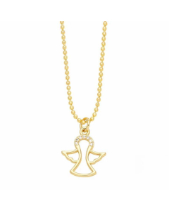 Simple Style Streetwear Cross Angel Heart Shape Titanium Steel Copper Plating Inlay Zircon 18K Gold Plated Pendant Necklace