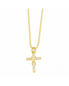 Simple Style Streetwear Cross Angel Heart Shape Titanium Steel Copper Plating Inlay Zircon 18K Gold Plated Pendant Necklace