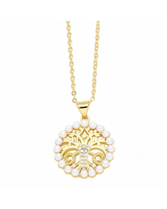 IG Style Tree Heart Shape Copper Zircon Necklace