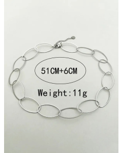 Casual Simple Style Oval Stainless Steel Polishing Necklace