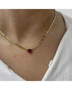 Casual Retro Heart Shape Stainless Steel Plating Inlay Zircon 18K Gold Plated Pendant Necklace