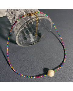Simple Style Geometric Stainless Steel Freshwater Pearl Plating Necklace