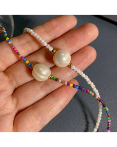 Simple Style Geometric Stainless Steel Freshwater Pearl Plating Necklace