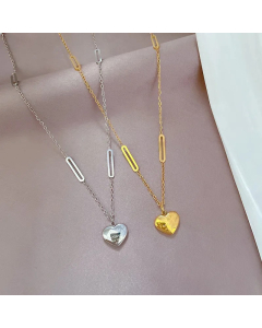 Fashion Minimalism Heart Shape Titanium Steel Plating Gold Plated Pendant Necklace