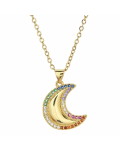 Bohemian Devil's Eye Hand Of Fatima Heart Shape Stainless Steel Inlay Artificial Crystal Pendant Necklace