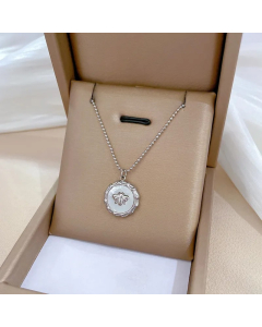 Steel Color Geometric Titanium Steel Plating Gold Plated Pendant Necklace
