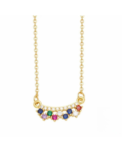 Modern Style Pentagram Heart Shape Stainless Steel Copper Plating Inlay Zircon 18K Gold Plated Necklace