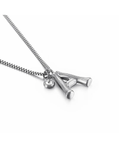 Hip-Hop Simple Style Letter A Titanium Steel Patchwork Pendant Necklace