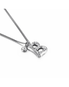 Hip-Hop Simple Style Letter B Titanium Steel Patchwork Pendant Necklace