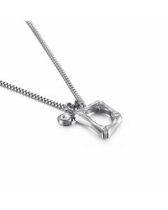 Hip-Hop Simple Style Letter D Titanium Steel Patchwork Pendant Necklace