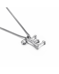 Hip-Hop Simple Style Letter E Titanium Steel Patchwork Pendant Necklace