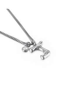 Hip-Hop Simple Style Letter J Titanium Steel Patchwork Pendant Necklace