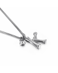 Hip-Hop Simple Style Letter K Titanium Steel Patchwork Pendant Necklace