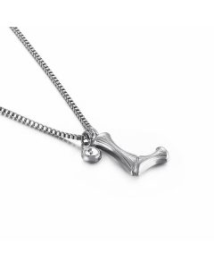 Hip-Hop Simple Style Letter L Titanium Steel Patchwork Pendant Necklace