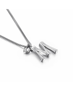 Hip-Hop Simple Style Letter M Titanium Steel Patchwork Pendant Necklace
