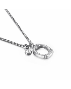 Hip-Hop Simple Style Letter Q Titanium Steel Patchwork Pendant Necklace