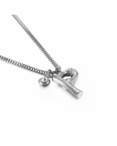 Hip-Hop Simple Style Letter P Titanium Steel Patchwork Pendant Necklace