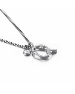 Hip-Hop Simple Style Letter Q Titanium Steel Patchwork Pendant Necklace