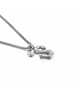 Hip-Hop Simple Style Letter S Titanium Steel Patchwork Pendant Necklace