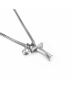Hip-Hop Simple Style Letter T Titanium Steel Patchwork Pendant Necklace