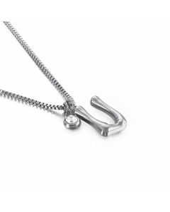 Hip-Hop Simple Style Letter U Titanium Steel Patchwork Pendant Necklace