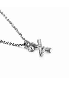 Hip-Hop Simple Style Letter X Titanium Steel Patchwork Pendant Necklace