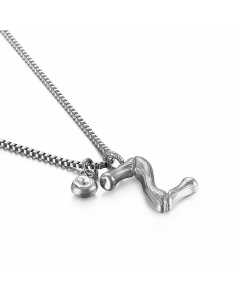 Hip-Hop Simple Style Letter Z Titanium Steel Patchwork Pendant Necklace