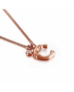 Simple Style Letter C Titanium Steel Patchwork Pendant Necklace