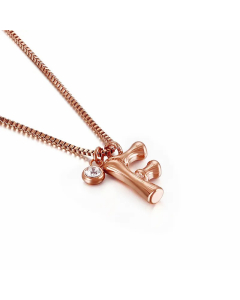 Simple Style Letter F Titanium Steel Patchwork Pendant Necklace