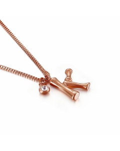 Simple Style Letter K Titanium Steel Patchwork Pendant Necklace