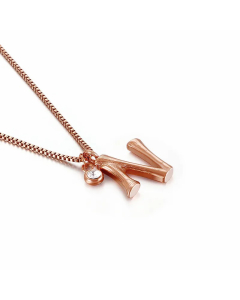Simple Style Letter N Titanium Steel Patchwork Pendant Necklace