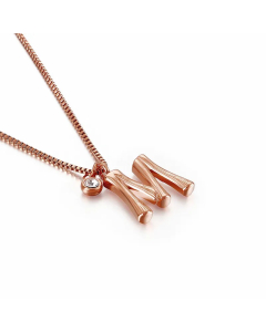 Simple Style Letter M Titanium Steel Patchwork Pendant Necklace