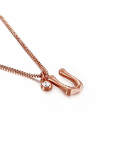 Simple Style Letter U Titanium Steel Patchwork Pendant Necklace