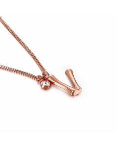 Simple Style Letter V Titanium Steel Patchwork Pendant Necklace