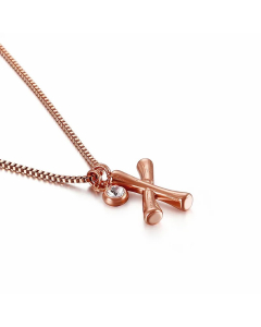 Simple Style Letter X Titanium Steel Patchwork Pendant Necklace