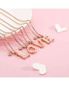Simple Style Letter Titanium Steel Patchwork Pendant Necklace_colorza_5