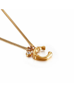 Simple Style Commute Letter C Titanium Steel Patchwork Necklace