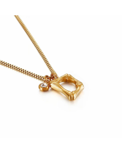 Simple Style Commute Letter D Titanium Steel Patchwork Necklace