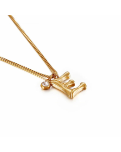 Simple Style Commute Letter E Titanium Steel Patchwork Necklace