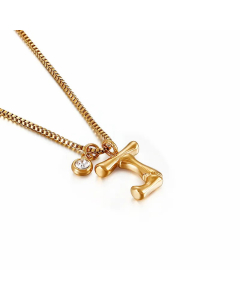 Simple Style Commute Letter J Titanium Steel Patchwork Necklace