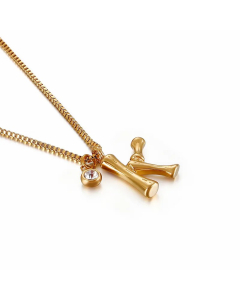 Simple Style Commute Letter K Titanium Steel Patchwork Necklace