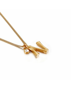Simple Style Commute Letter N Titanium Steel Patchwork Necklace