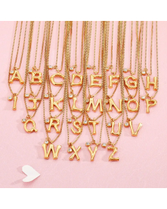 Simple Style Commute Letter Titanium Steel Patchwork Necklace